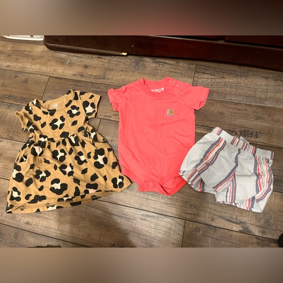 BUNDLE Carhartt Pink Onesie and Kids Outfit Set - Picture 1 of 4